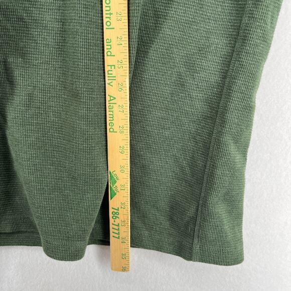 DULUTH TRADING Shirt Mens 2XL Waffle Thermal Mock Henley Cotton Blend Green - Picture 11 of 12